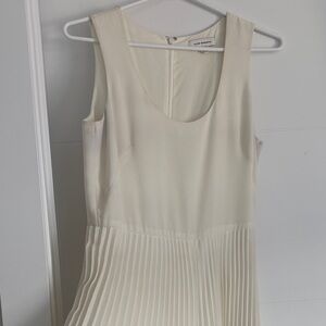 Club Monaco Cream Pleated Midi Dress